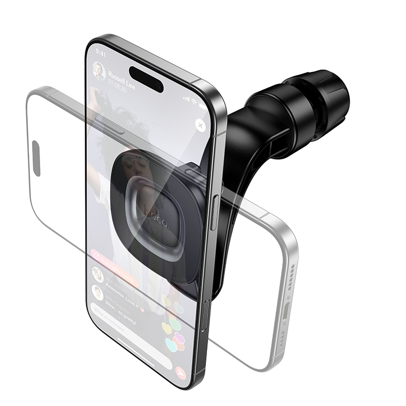 Hoco Magnetic Car Holder for Headrest H99 - Black Metal Gray